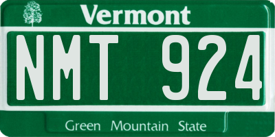 VT license plate NMT924