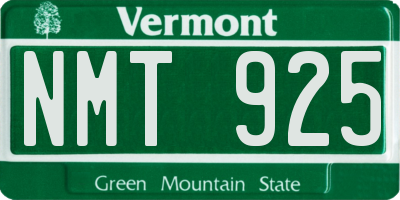 VT license plate NMT925