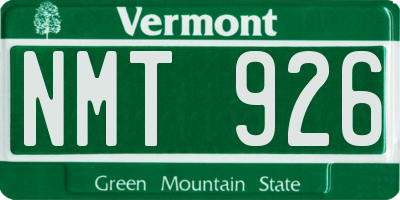 VT license plate NMT926