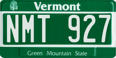 VT license plate NMT927