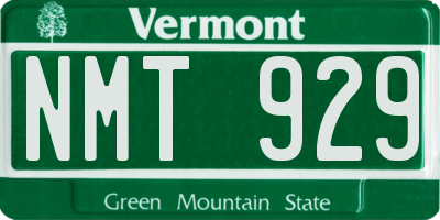 VT license plate NMT929