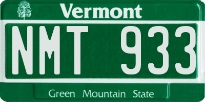 VT license plate NMT933