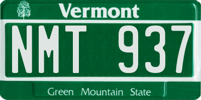 VT license plate NMT937