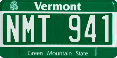 VT license plate NMT941