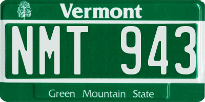 VT license plate NMT943