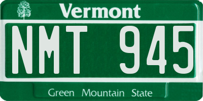 VT license plate NMT945