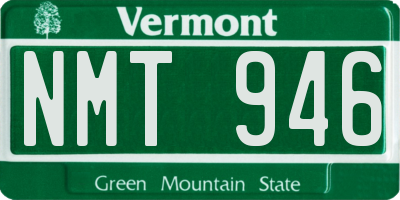 VT license plate NMT946