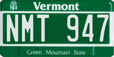 VT license plate NMT947