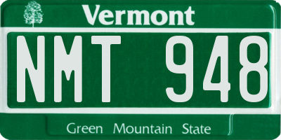 VT license plate NMT948