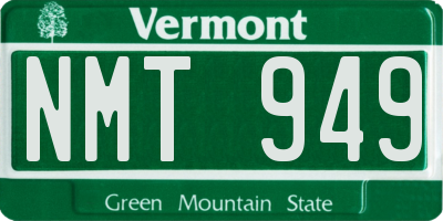 VT license plate NMT949