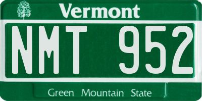 VT license plate NMT952