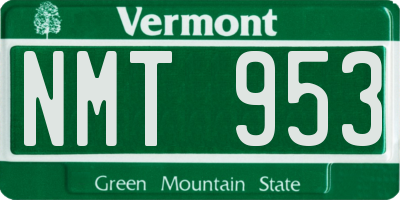 VT license plate NMT953