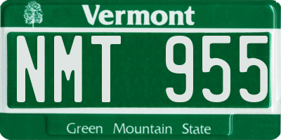 VT license plate NMT955