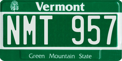 VT license plate NMT957