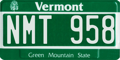 VT license plate NMT958