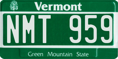 VT license plate NMT959