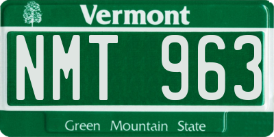 VT license plate NMT963