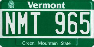 VT license plate NMT965