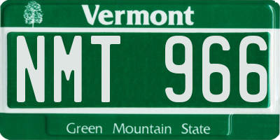 VT license plate NMT966