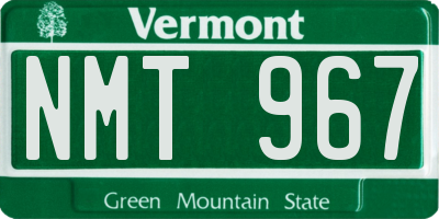 VT license plate NMT967