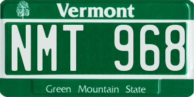 VT license plate NMT968