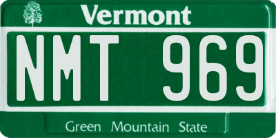 VT license plate NMT969
