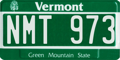 VT license plate NMT973