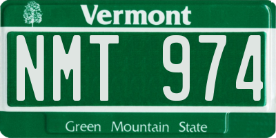 VT license plate NMT974
