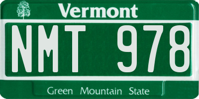 VT license plate NMT978
