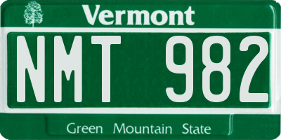 VT license plate NMT982