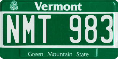 VT license plate NMT983
