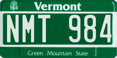 VT license plate NMT984