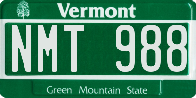 VT license plate NMT988