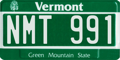 VT license plate NMT991