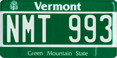 VT license plate NMT993