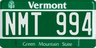 VT license plate NMT994