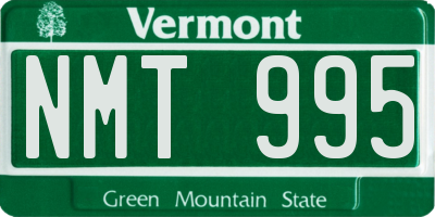 VT license plate NMT995