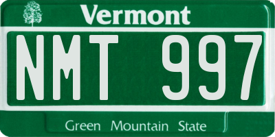 VT license plate NMT997