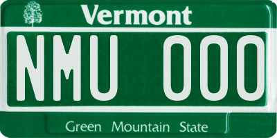 VT license plate NMU000