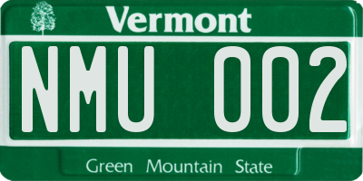 VT license plate NMU002