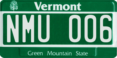 VT license plate NMU006