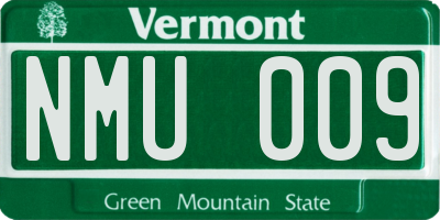 VT license plate NMU009