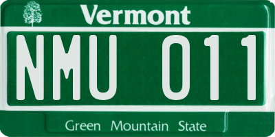 VT license plate NMU011