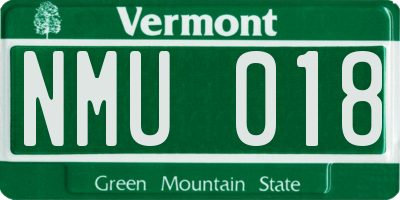 VT license plate NMU018