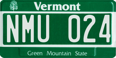 VT license plate NMU024