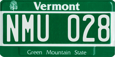VT license plate NMU028
