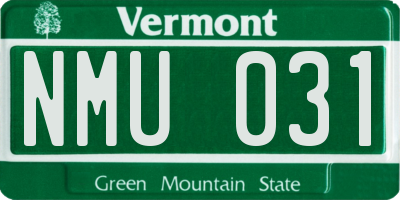 VT license plate NMU031