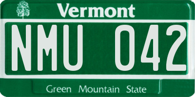 VT license plate NMU042