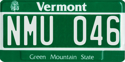 VT license plate NMU046