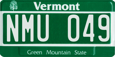 VT license plate NMU049